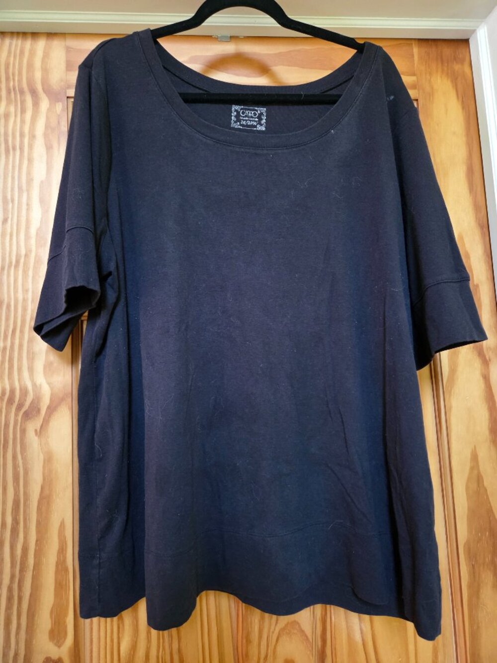 Cato Women's Plus Size 3x Black Tee